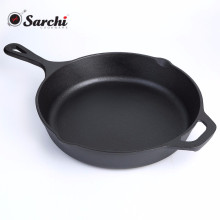 Pre-Seasoned Cast Iron Deep Skillet With One Long Handle